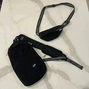 Chaco Radlands Sling Pack and Mini Hip Pack Matching Set Black Silver Metallic